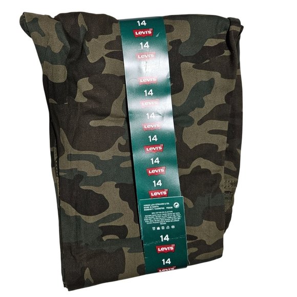 Levis Youth Camo Jogger Jeans Boys Size 14 Drawstring Cuffed Ankle Pants - Picture 2 of 5